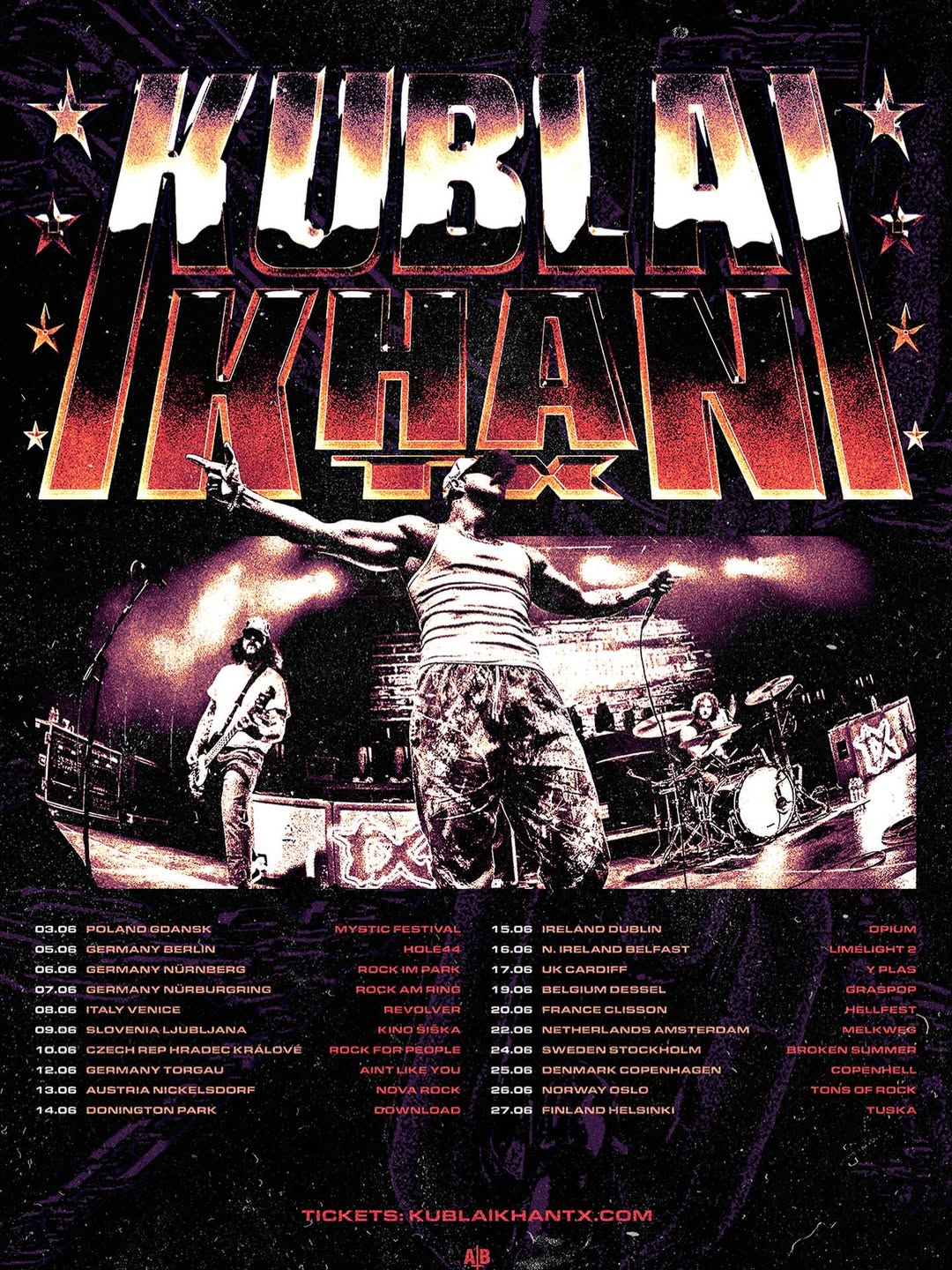Kublai Khan TX Into Oblivion Tour Poster 2026